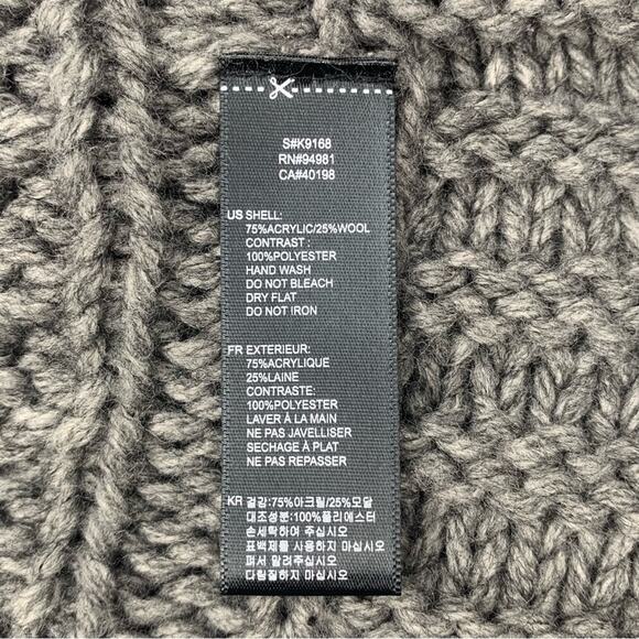 Twenty One Chunky Sweater Gray Satin Ribbon Side Tie Size S - Picture 9 of 9